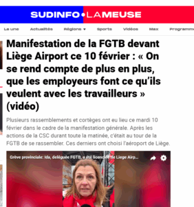 Grève à Liege Airport le 10 février 2026